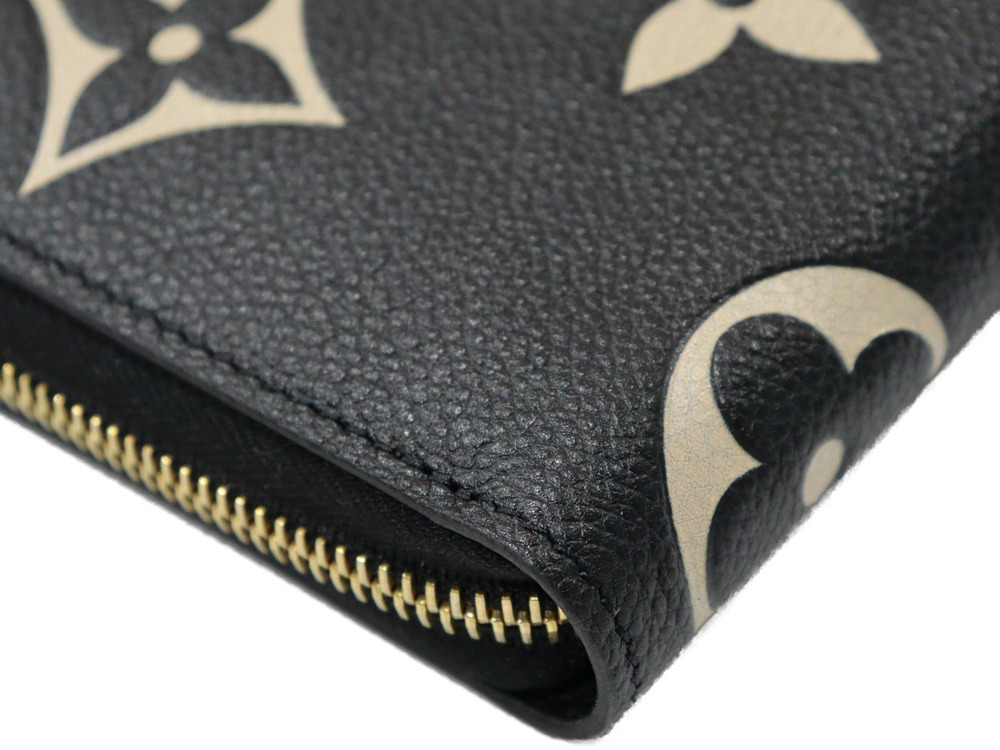 Louis Vuitton Black Monogram Long Beige Wallet Leather Bicolor Zippy Empreinte - Picture 7 of 10